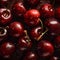 Detailed closeup picture of fresh cherries.