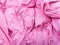 Detailed closeup of pink quilt bedding