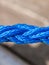 Detailed closeup of thick blue rope