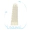 Detailed colored illustration of the Leaning Tower of Pisa. Vector.