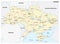 Detailed colored vector road map of ukraine