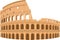 Detailed colorful flat drawing of the COLOSSEUM, ROME
