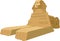 Detailed colorful flat drawing of the GREAT SPHINX OF GIZA, GIZA