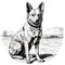 Detailed Comic Book Art Of Australian Cattle Dog In Desertwave Style