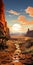 Detailed Comic Book Style Desert Landscape Wallpaper