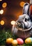 Detailed cozy Easter bunny: high quality focus.