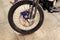 Detailed custom chrome spoke wheel of custombike custom motorcycle or chopper bike