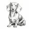 Detailed Dachshund Drawing On White Background