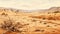 Detailed Desert Landscape Illustration In The Style Of John Mckinstry
