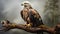 Detailed Digital Airbrushing: Majestic Eagle Perched In Forest