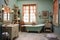 detailed dollhouse bathroom with clawfoot tub and vanity