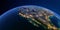 Detailed Earth at night. Gulf of California, Mexico and the western U.S. states