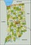 Detailed editable political map with separated layers. Indiana.