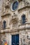 Detailed facade of church Mare de Deu Betlem in Barcelona, Spain