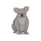 Detailed flat vector icon of cute gray koala bear. Australian marsupial animal. Wild creature