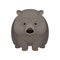 Detailed flat vector icon of cute gray wombat. Small Australian marsupial bear with short legs. Wildlife theme