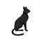 Detailed flat vector icon of graceful black cat. Sacred symbol of ancient Egypt. Home pet