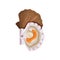 Detailed flat vector icon of open scallop. Edible marine mollusk. Tasty sea product. Seafood theme