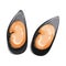 Detailed flat vector icon of two mussels in black shells. Delicious seafood. Edible marine product