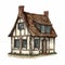 Detailed Historical House Drawing With Storybook Illustration Style