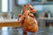 Detailed Human Heart Model on Laboratory Table for Educational and Medical Study Purposes