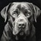 Detailed Hyperrealism: Luminous Black And White Dog Portrait In 8k Resolution