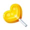 Detailed Icon. Heart Lollipop isolated on white