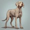 Detailed Illustration Of Gray Weimaraner Dog On Blue Background