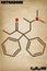 Detailed illustration of the molecule of Methadone