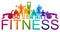 Detailed illustration silhouettes strong rolling people set girl and man sport fitness gym body-building workout powerlifti