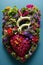 A Detailed Illustration Vibrant Anatomical View Of A Human Heart Made Of Plants And Flowers.
