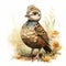 Detailed Illustration Of Young Female Quail In Beatrix Potter Style