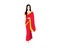 Detailed Indian Girl with Sari Dress Illustration