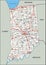 Detailed Indiana road map with labeling.