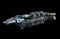 Detailed interstellar spaceship isolated on black