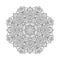 Detailed intricate ethnic Indian mehndi henna tattoo round mandala for relaxation coloring pages