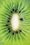 Detailed Kiwi Fruit Cut Cross Section Macro, Large Detailed Vertical Background Pattern Closeup