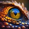 Detailed macro reptile lizard eye