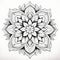 Detailed Mandala Flower: Black And White Coloring Page