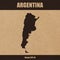 Detailed map of Argentina on craft paper