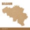 Detailed map of Belgium cut out of craft paper