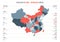 Detailed map of China. Vector template for infographics.