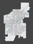 Detailed map of Edmonton city, Cityscape. Royalty free vector illustration