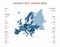 Detailed map of Europe. Vector template for infographics.