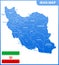 The detailed map of Iran with regions or states and cities, capital. Administrative division.