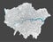 Detailed map of London city, Cityscape. Royalty free vector illustration
