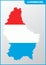 The detailed map of Luxembourg with National Flag