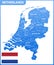 The detailed map of Netherlands with regions or states and cities, capital. Administrative division.