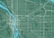 Detailed map of Portland city, linear print map. Cityscape panorama