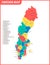 The detailed map of Sweden with regions or states and cities, capital. Administrative division.